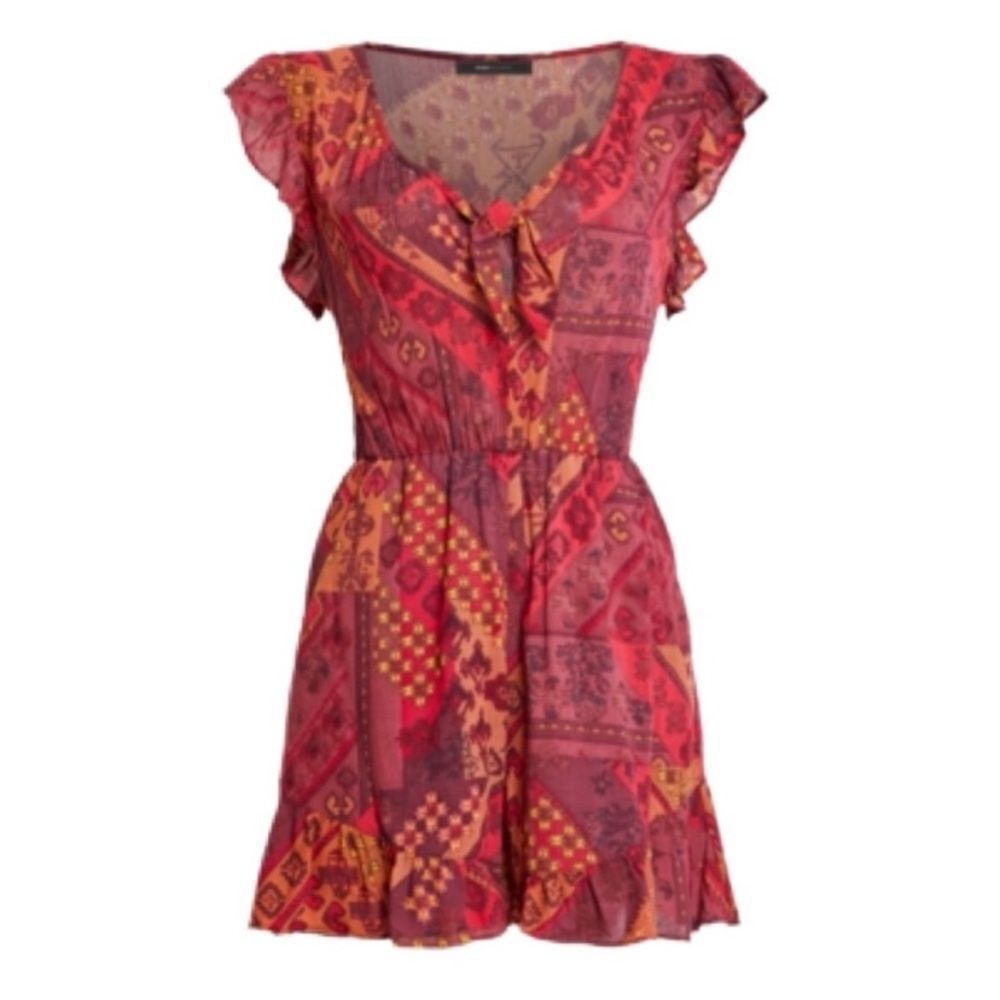 BCBG Max Azria Multi-Colored Tie Front Romper‎ - Size 4